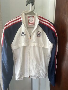 Olympics 2004 adidas White, Navy & Red Lightweight Track Jacket